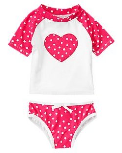 アメリカ　クレイジーエイト　ハート　ドット　スウィム　ラッシュガード　セット