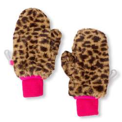 アメリカ　チルドレンズプレイス　レオパード　モコモコ　ミトン