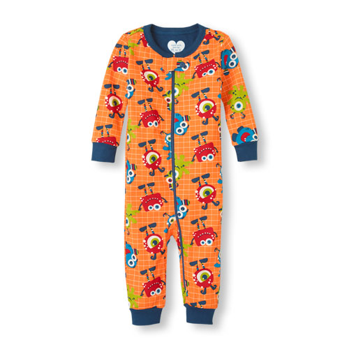 アメリカ　チルドレンズプレイス　モンスター　ロンパース　オレンジ