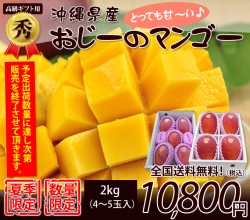 【秀品】沖縄マンゴー贈答用2kg4～5玉入り（お中元・ギフト）【送料無料】