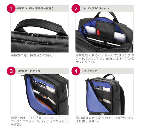 3216B ウェルオーガナイズド シティーバックパック Plus2