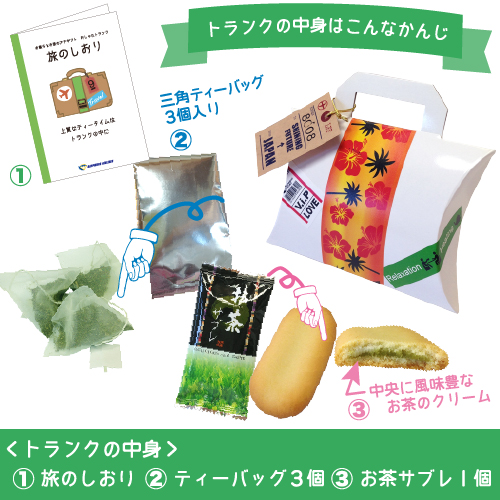 お茶とお菓子のプチギフト おしゃれトランク 結婚式や退職のプチ