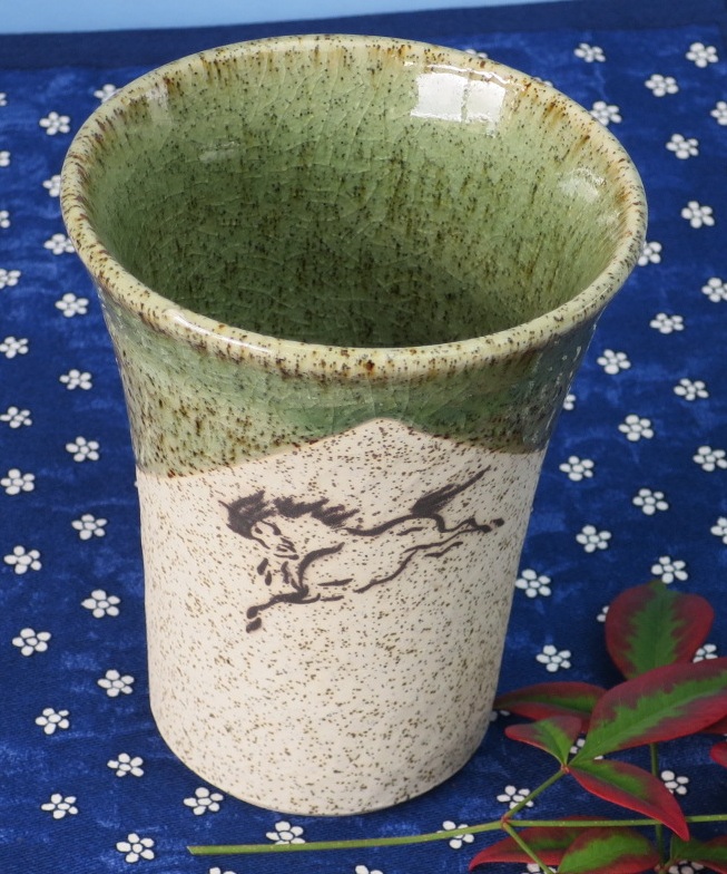 大堀相馬焼き【半谷窯】雅物（がぶつ）フリーカップ   緑