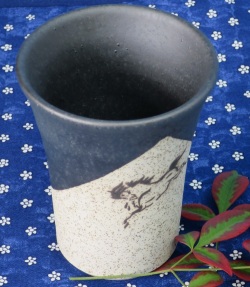 大堀相馬焼き【半谷窯】雅物（がぶつ）フリーカップ  黒