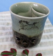 大堀相馬焼き【半谷窯】急須いらず（青）