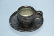 【半谷窯】黒袖コーヒーセット