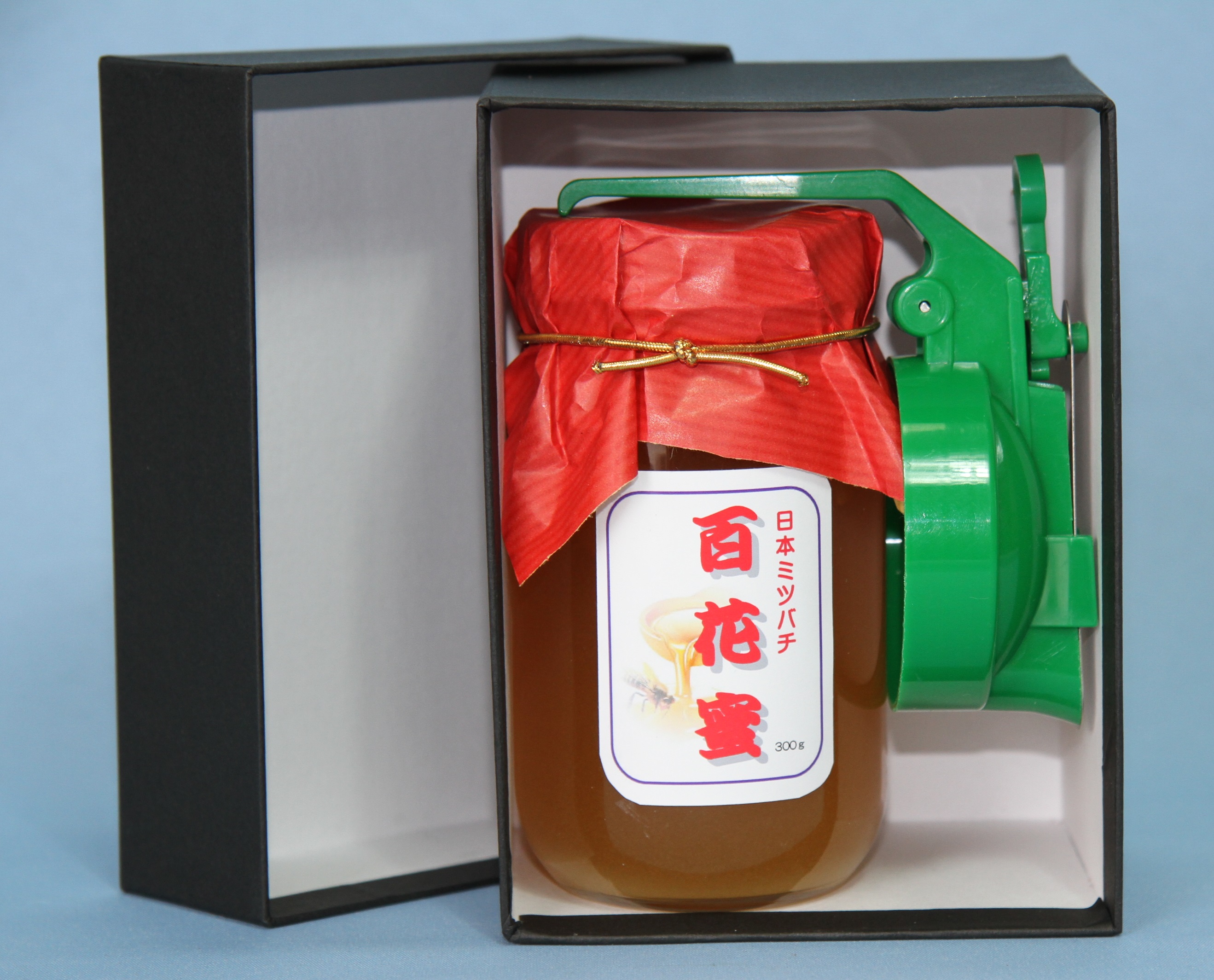 日本ミツバチ【百花蜜】300g入 ハネーパッカー付き　ギフト箱入り