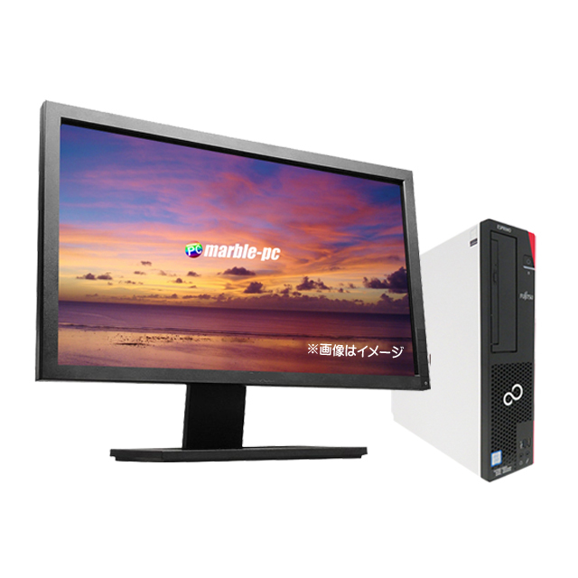 富士通 ESPRIMO D588 22インチ液晶モニター付きデスクトップパソコン 中古 WPS Office付き 中古パソコン Windows11-Pro メモリ8GB 新品SSD256GB コアi3-8100(第8世代)搭載 DVD内蔵 新品キーボード＆マウス USB無線LAN子機付属 FUJITSU エスプリモ★