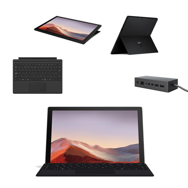 中古ノートパソコン Microsoft Surface Pro7+ Model:1960 タイプカバー＆ドック付属 12.3型 PixelSense ディスプレイ タッチパネル対応 Windows11 Core i5-1135G7 第11世代 メモリ8GB NVMeSSD256GB WEBカメラ Bluetooth 無線LAN WPS Office付き モバイルPC 中古パソコン★