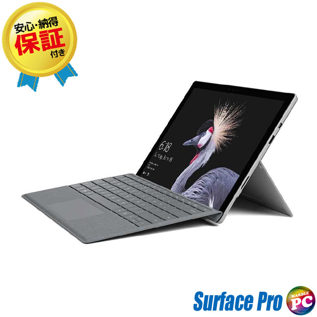 Microsoft Surface Pro6 Model:1796 タイプカバー(キーボード)同梱 メモリ8GB SSD128GB Windows11-Proセット済み コアi5-8350U搭載 WEBカメラ Bluetooth 無線LAN WPS Office付き タッチパネル対応液晶12.3型 マイクロソフト サーフェスプロ６ 中古タブレットパソコン