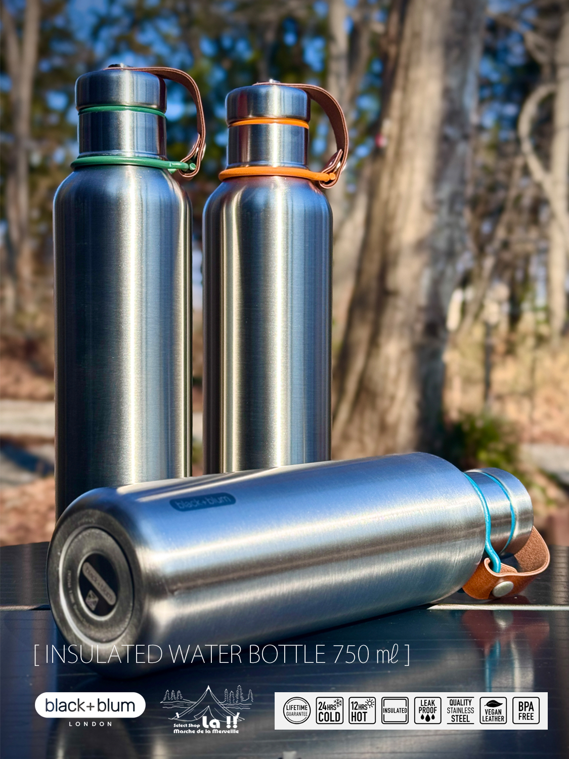 【 black+blum / ブラック ブルム 】INSULATED WATER BOTTLE 750ml / 保温保冷ボトル 750ml