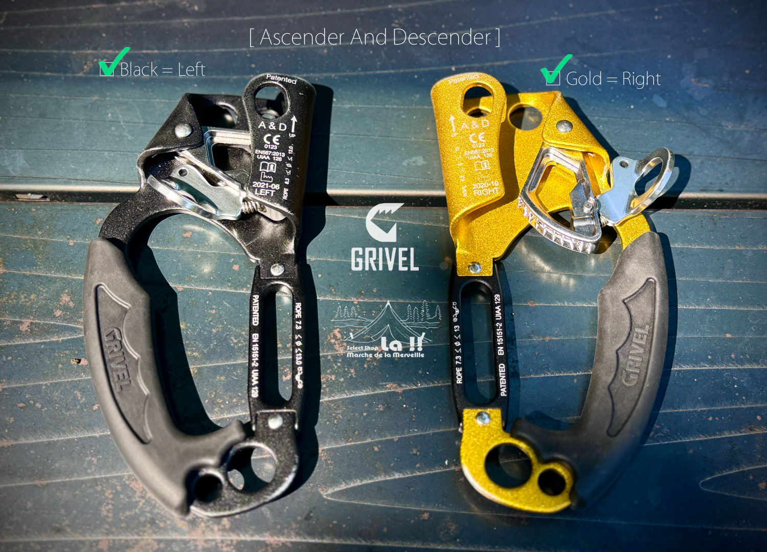 【 GRIVEL 】グリベル - Ascender And Descender -  ラッペルも可能なハンドアッセンダー 左手、右手