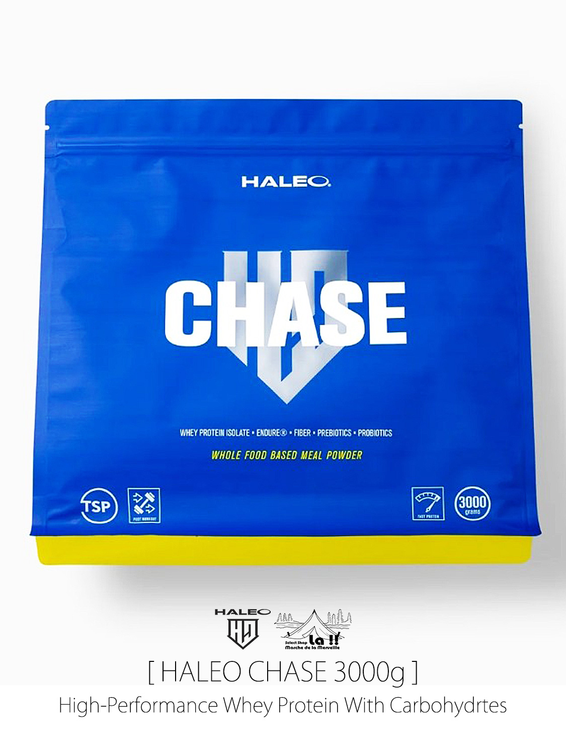 【 HALEO / ハレオ 】CHASE 3kg / チェイス 3kg / 上質なたんぱく質とエネルギー源ENDURE®を配合したプレミアムホエイプロテイン