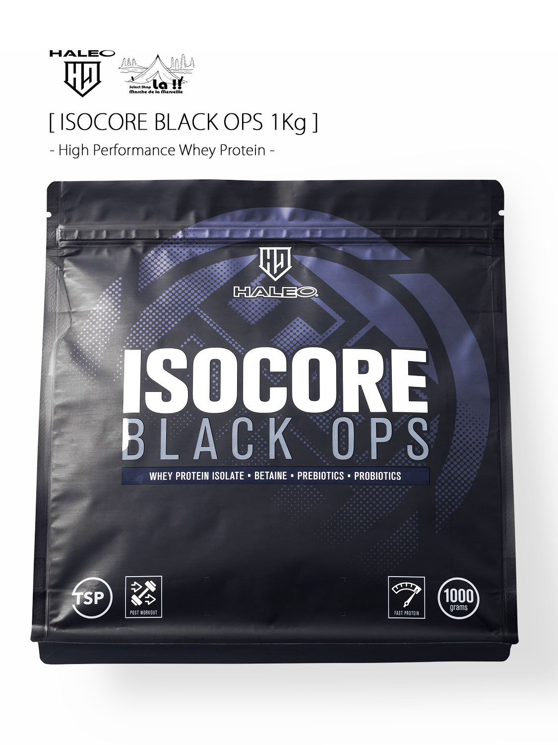 【 HALEO / ハレオ 】ISOCORE BLACK OPS 1 kg / アイソコアブラックオプス 1kg / 余分な脂質・炭水化物を含まないホエイプロテイン