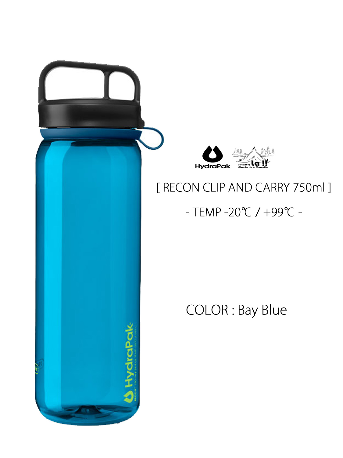 【 HYDRAPAK / ハイドラパック 】 RECON CLIP AND CARRY 750ml / リーコン クリップ＆キャリー 750ml / 耐熱温度：－20℃ ～+99℃