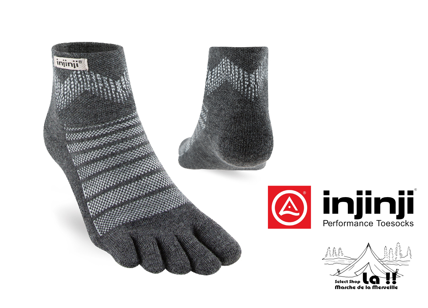 【 Injinji / インジンジ 】 Outdoor Midweight スードウール ミニクルー