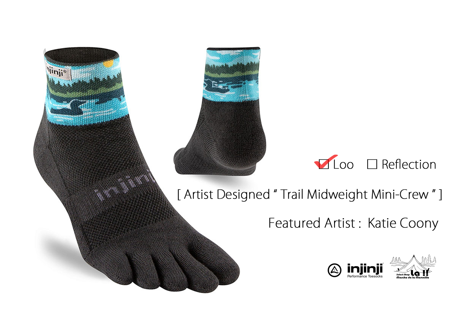 【 Injinji / インジンジ 】Artist Designed “ Trail Midweight Mini-Crew ” / アーティストデザイン トレイル ミッドウエイト ミニクルー