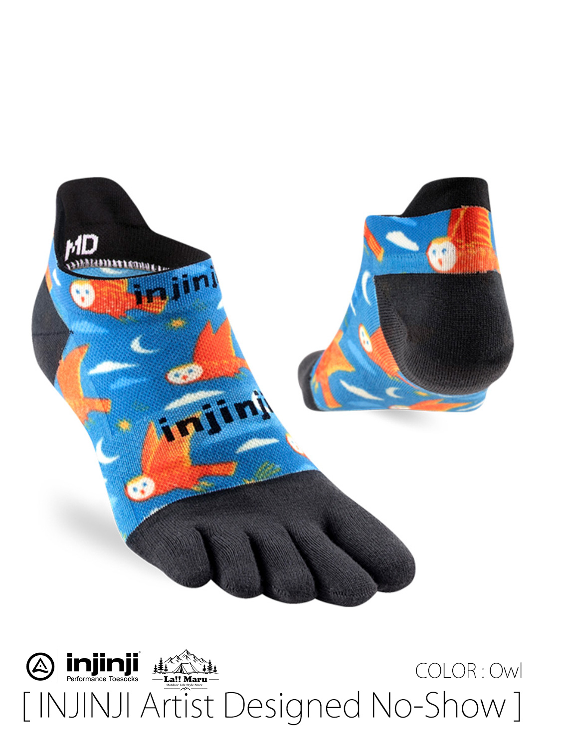 【 Injinji / インジンジ 】Artist Designed No - Show / アーティストデザイン ノーショウレングス / イラストレーター Kelley Wills (ケリー・ウィルズ)とコラボレート