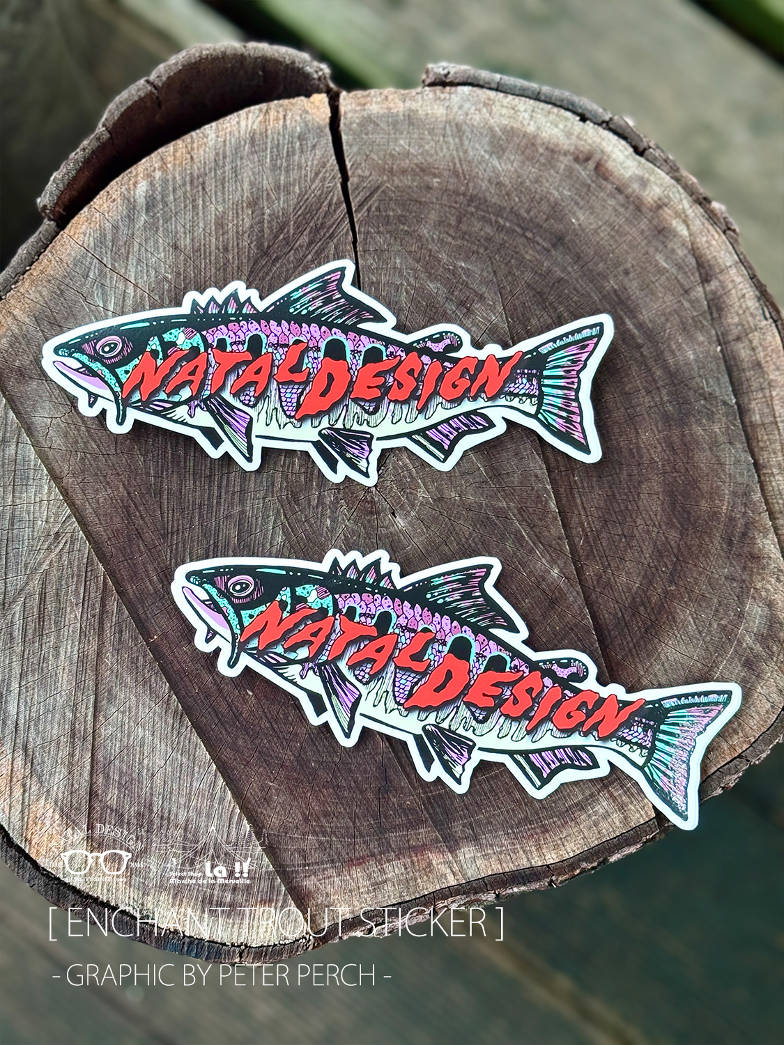 【 NATAL DESIGN ×PETER PERCH  / ネイタルデザイン×ピーター・パーチ 】ENCHANT TROUT STICKER /  エンチャント トラウト ステッカー