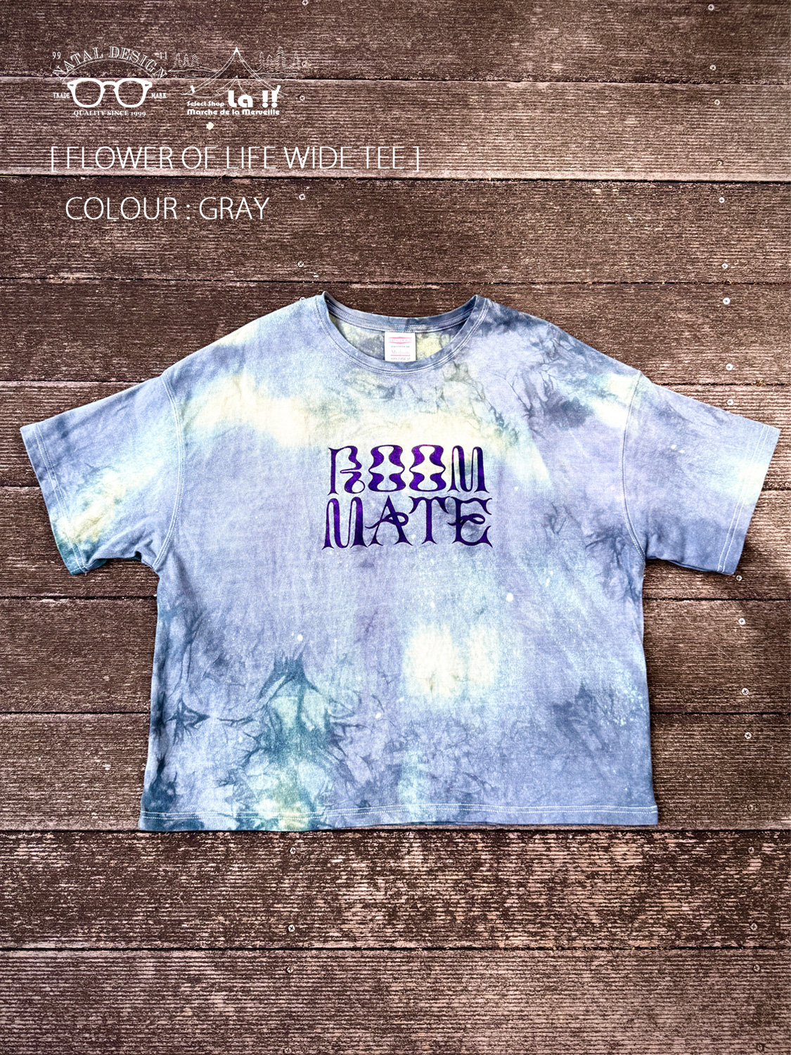 【 Natal Design / ネイタルデザイン 】FLOWER OF LIFE WIDE TEE / フラワーオブライフ・ワイドT