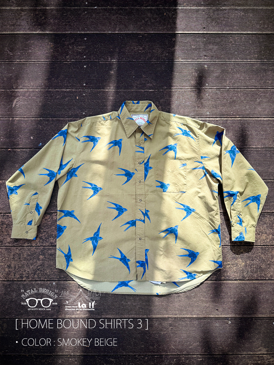 【 NATAL DESIGN / ネイタルデザイン 】HOME BOUND SHIRTS 3 / ホームバウンド シャツ 3 / 速乾、防風性、UVカットを兼ね備えたロングスリーブシャツ