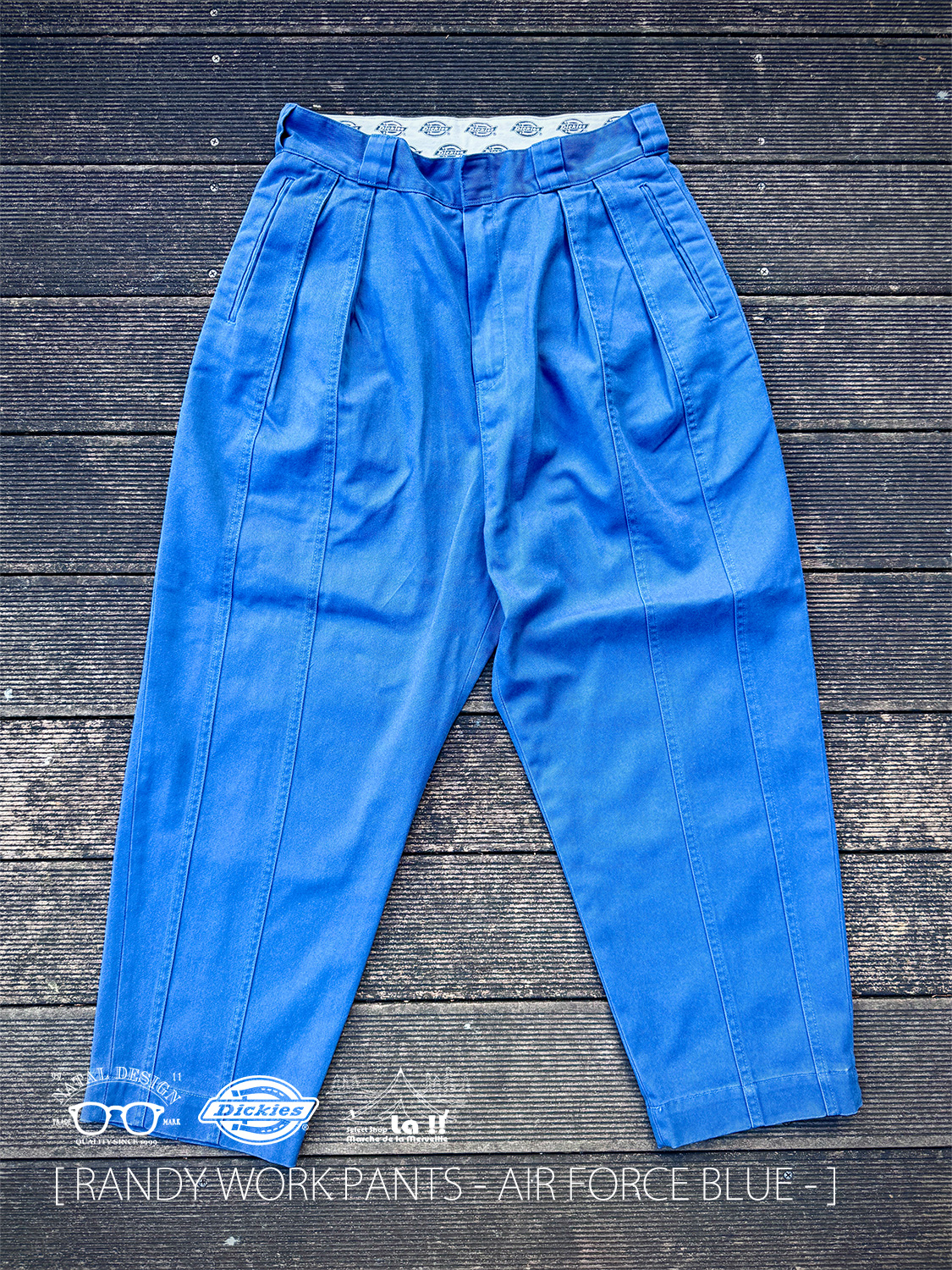 【 NATAL DESIGN × Dickies / ネイタルデザイン×ディッキーズ 】RANDY WORK PANTS -AIR FORCE BLUE- / 抜け感のあるデザインが魅力のワイドフィットワークスラックス