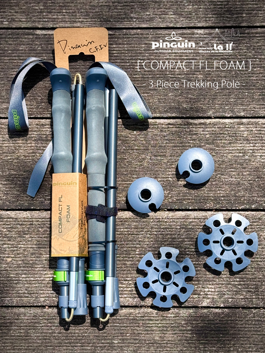 【 PINGUIN / ピングイン 】Compact FL Foam Trekking Poles / コンパクトFLフォームトレッキングポール