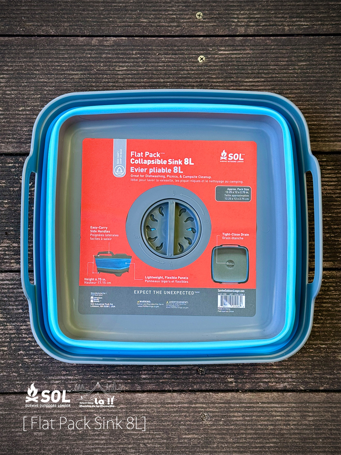 【 SOL / エスオーエル 】Flat Pack Sink 8L / フラットパックシンク 8L / 何かと便利なミニシンク