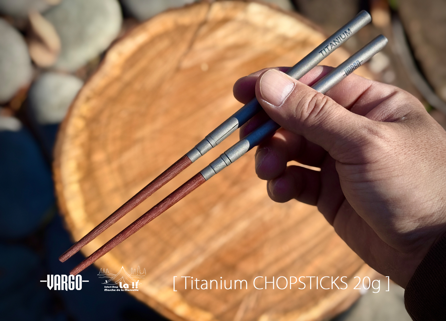 【 Vargo / ヴァーゴ 】 Titanium Chopsticks / チタニウムチョップスティック 19g