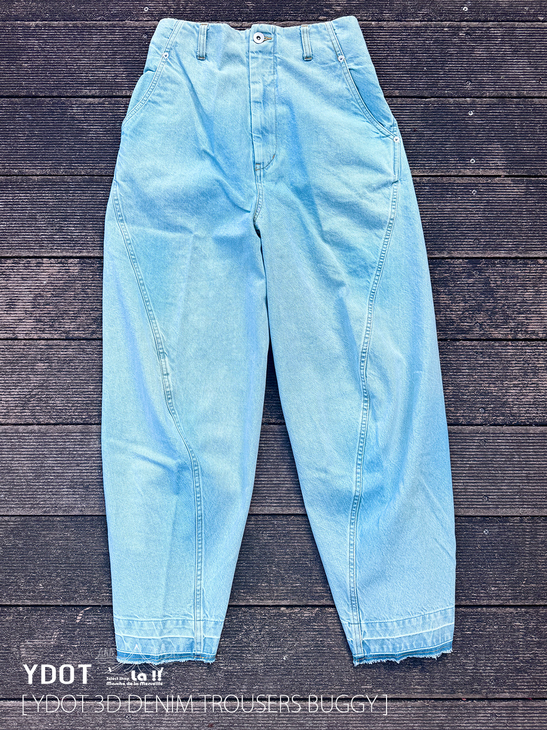 【 YDOT / ワイドット 】3D DENIM TROUSERS BUGGY / 3D トラウザーズ バギーデニム / シルエットの美しい立体裁断リラックスフィットデニム