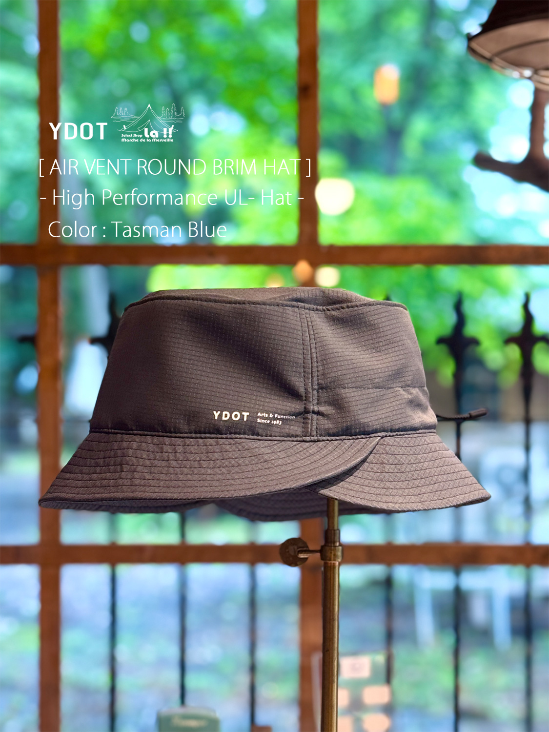 【 YDOT / ワイドット 】AIR VENT ROUND BRIM HAT / エアベント ラウンドブリムハット / ハイパフォーマンス UL ハット