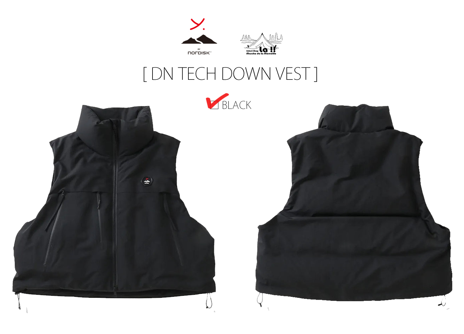 【 YDOT / ワイドット 】DN TECH DOWN VEST / クリスタルダウンを使用した防水ショートダウンヴェスト
