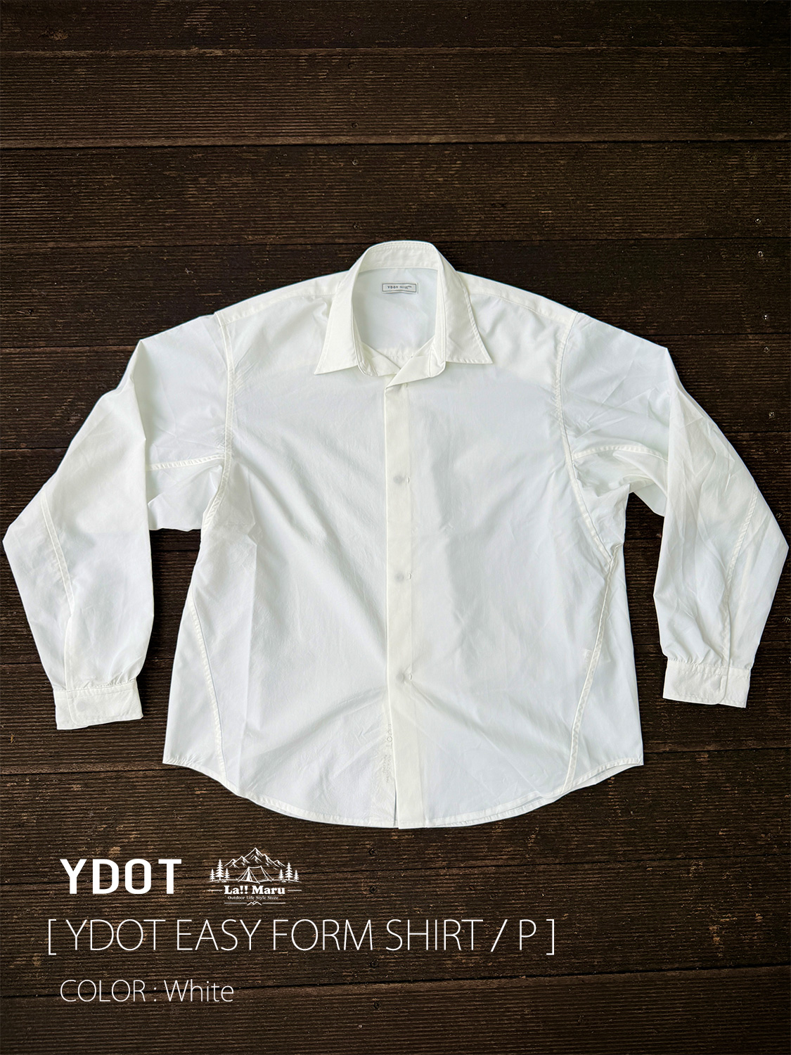 【 YDOT / ワイドット 】EASY FORM SHIRT / P / イージーフォームシャツ プレーン / 更に怠け者の為のシャツ(スポーツ性能＋)