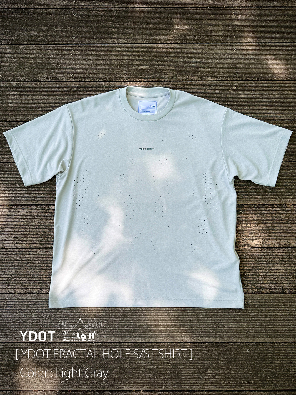 【 YDOT / ワイドット 】FRACTAL HOLE S/S TSHIRT / フラクタルホール・ショートスリーブTシャツ / 街使いからガチ登山まで活躍する吸水速乾ドライタッチ耐久Tシャツ