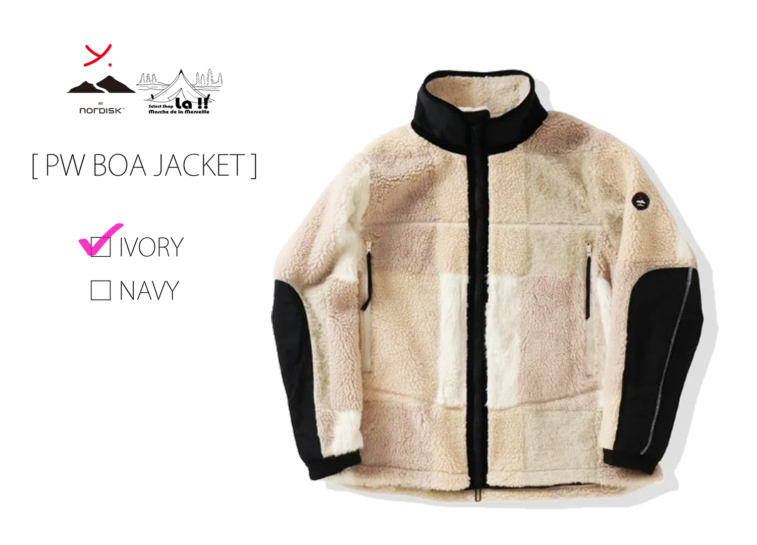 【 YDOT / ワイドット 】PW BOA JACKET / 立体アームを搭載したフリースボアジャケット