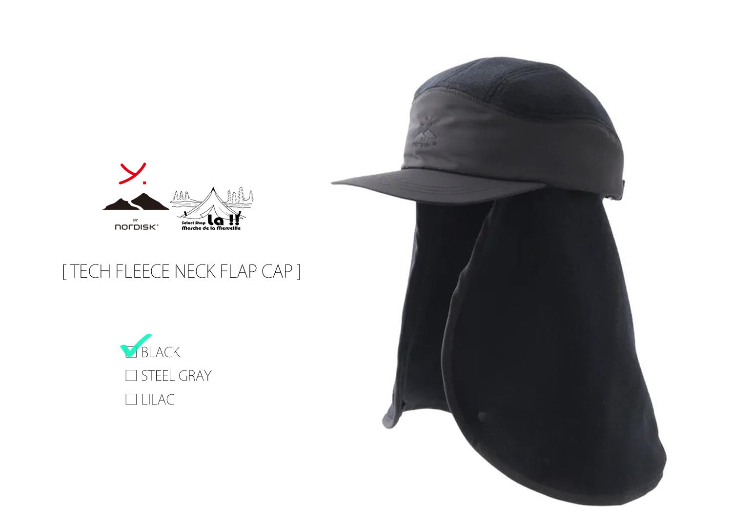 【 YDOT / ワイドット 】TECH FLEECE NECK FLAP CAP / 取外し可能なシェードウォーマーを搭載したフリースキャップ