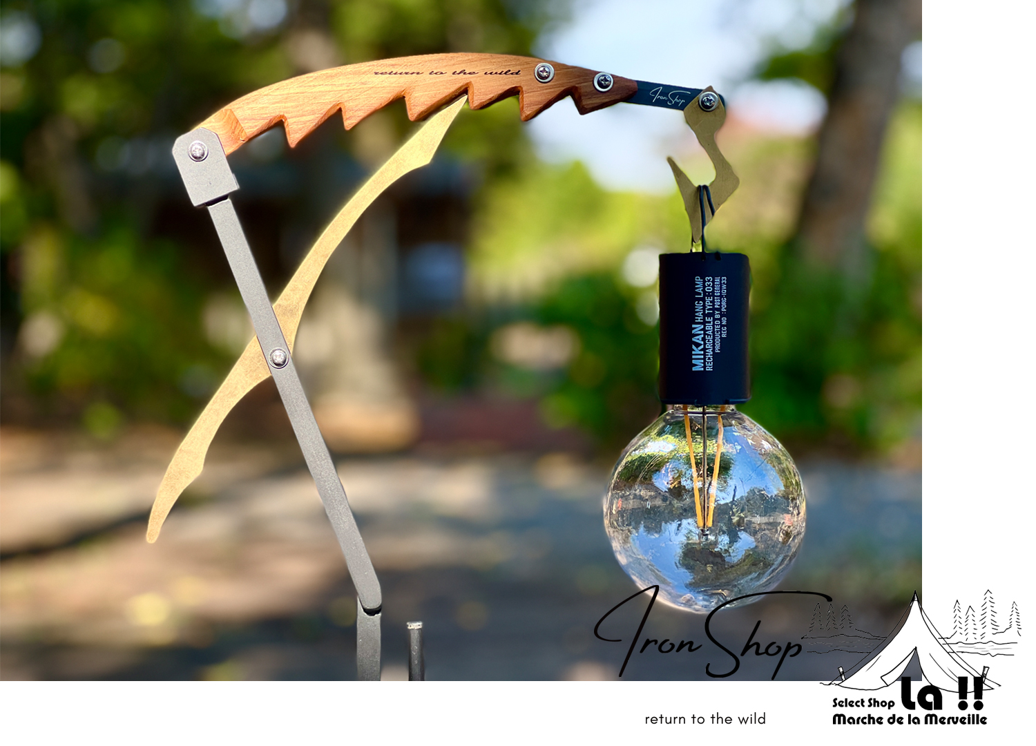 【 Iron Shop / アイアンショップ 】真鍮ランタンハンガーJAGGY / オーストラリアン・サイプレスを使用したSPバージョン