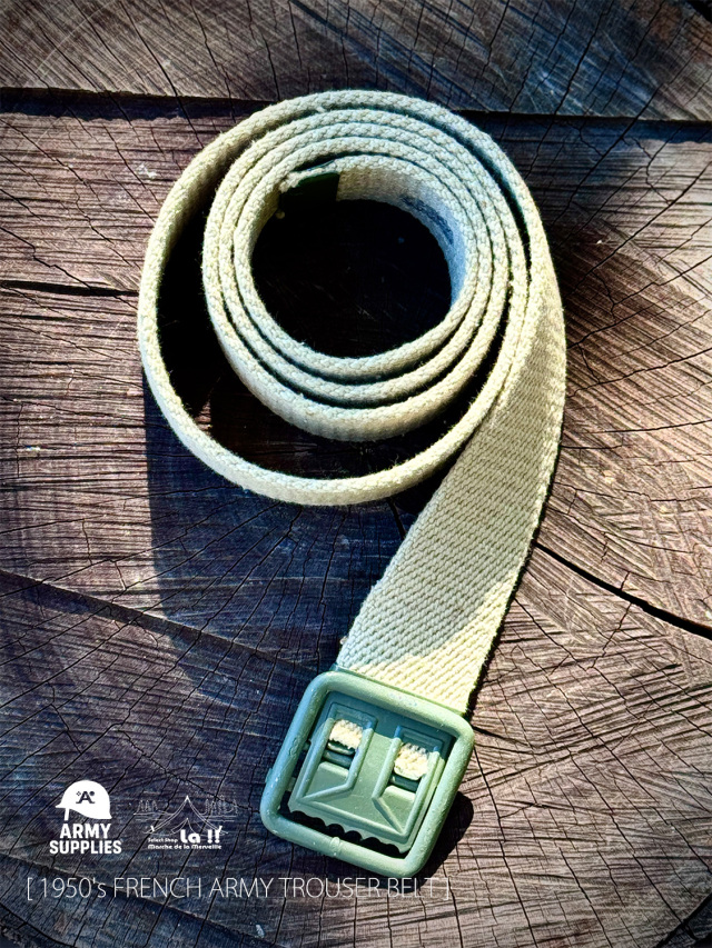 【 1950's FRENCH ARMY VINTAGE TROUSER BELT / 1950年代 フランス軍 トラウザーベルト (ヴィンテージ)】デットストック未使用品
