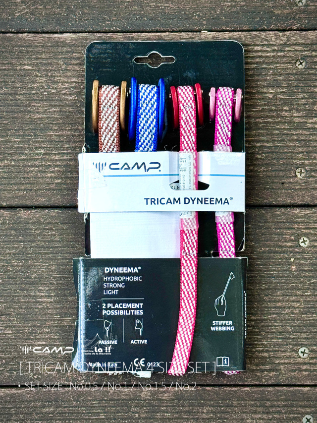 【 C.A.M.P. / カンプ 】TRICAM  DYNEEMA 4 SIZE SET / トライカム ダイニーマ 4サイズセット / より軽量で保水しづらいダイニーマスリングを使用したトライカム