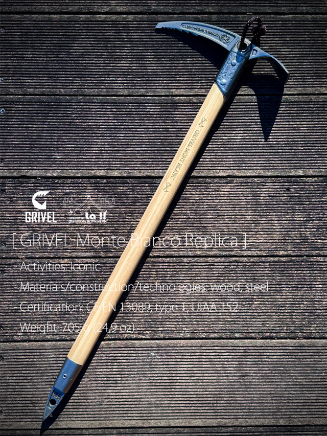 【 GRIVEL / グリベル 】Monte Bianco Replica / モンテ・ビアンコ・レプリカ /  美しいヒッコリーウッドシャフトのアイコニックな古典的アックス