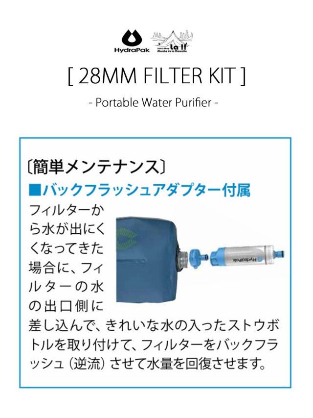 HYDRAPAK / ハイドラパック 】28MM FILTER KIT / 28mm PNP インライン