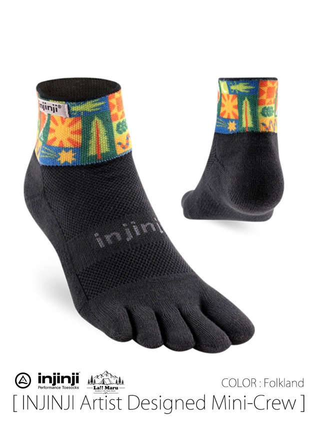 【 Injinji / インジンジ 】Artist Designed Mini - Crew / アーティストデザイン ミニクルーレングス / イラストレーター Kelley Wills (ケリー・ウィルズ)とコラボレート