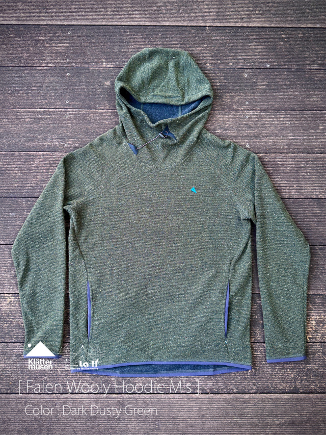 【 KLATTERMUSEN / クレッタルムーセン 】 Falen Wooly Hoodie M's / ファーレン ウーリー フーディ M's / 冬のアクティビティから日常着まで活躍するハイブリッドウールフーディ
