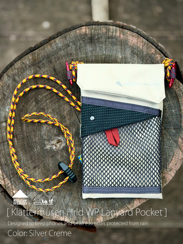 【 KLATTERMUSEN / クレッタルムーセン 】Hrid WP Lanyard Pocket / フリッド ウォータープルーフ ランヤード ポケット / スマートフォンや小物を雨から守る軽量防水オーガナイザー