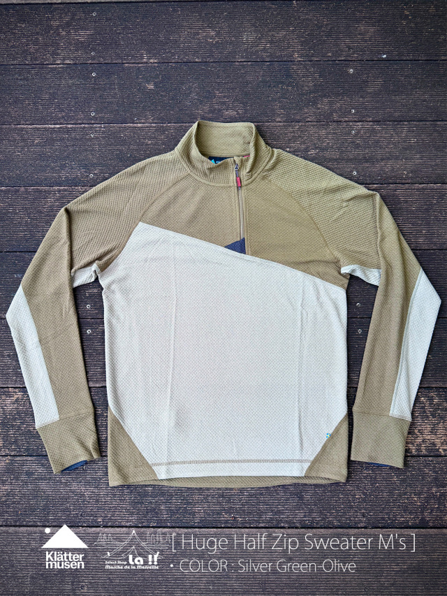 【 KLATTERMUSEN / クレッタルムーセン 】Huge Half Zip Sweater M's / フーゲ ハーフジップ スウェッター M's / ベースレイヤーの特性を持った最軽量ウールミッドレイヤー