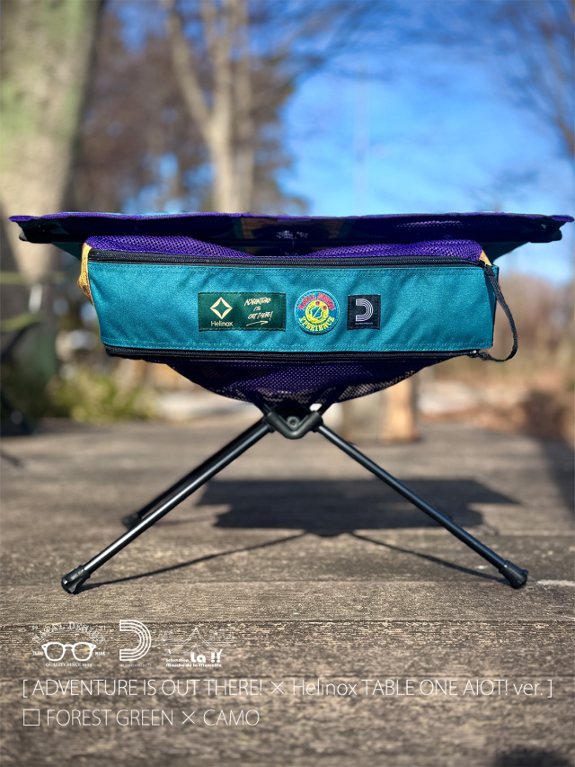 【 Natal Design/ネイタルデザイン × Half Track Products/ハーフトラックプロダクツ × Helinox/ヘリノックス 】 ADVENTURE IS OUT THERE! × Helinox TABLE ONE AIOT! ver. / トリプルコラボ軽量テーブル