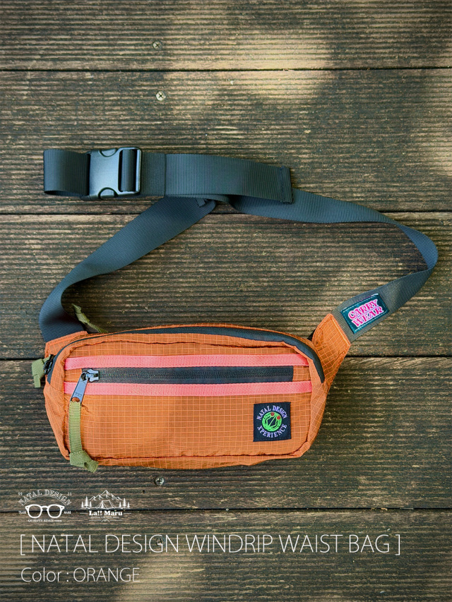 【 NATAL DESIGN / ネイタルデザイン 】WINDRIP WAIST BAG / ウィンドリップ ウエストバッグ / 無駄を省いた軽量でシンプルなウエストバッグ