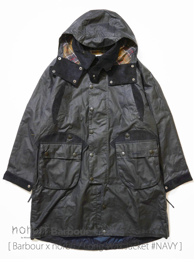 Barbour x norbit / バブアー×ノービット 】Long Wax Jacket #NAVY