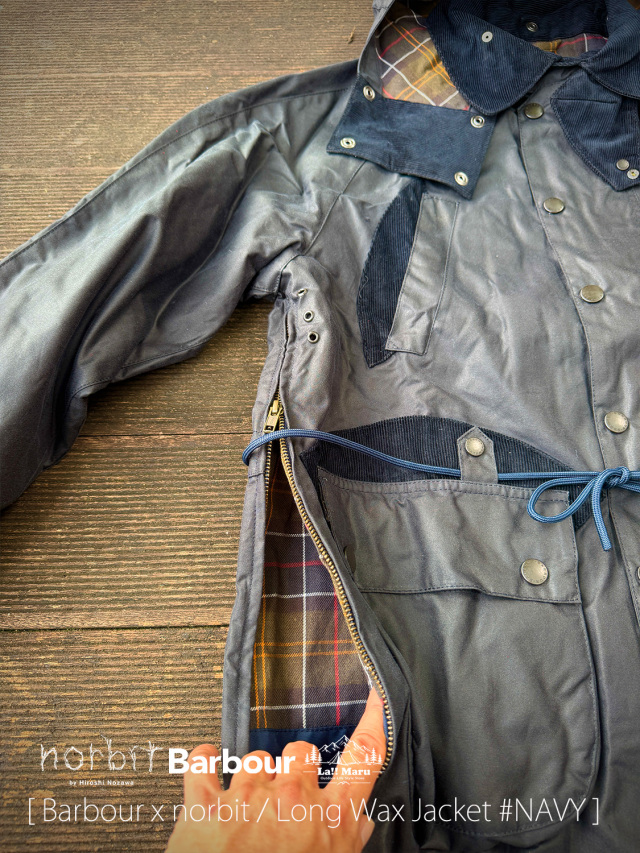 Barbour x norbit / バブアー×ノービット 】Long Wax Jacket #NAVY