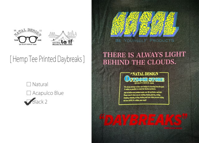 Natal Design 】ネイタルデザイン Hemp Wide Tee Printed 
